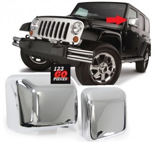 enjoliveurs de coques de rétroviseur chromés Jeep WRANGLER 2007->> - GO19945